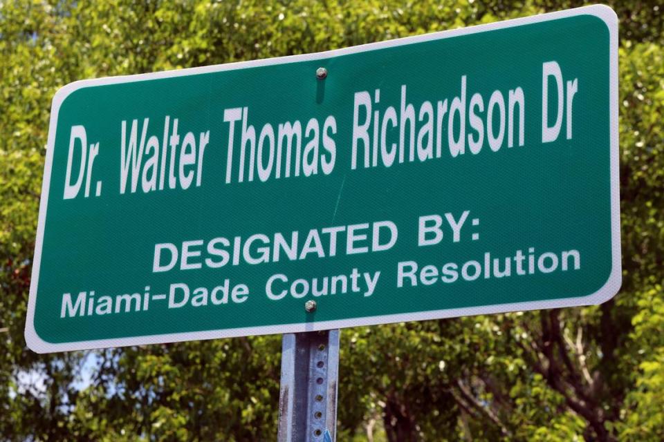 SW 107th Avenue is designated “Dr. Walter Thomas Richardson Dr.” by Miami-Dade County during the renaming ceremony. On Sunday, June 4, 2023 Miami-Dade Commissioner Kionne L. McGhee hosted a street naming ceremony to honor community leader Dr. Walter Thomas Richardson at Sweet Home Missionary Baptist Church, 10701 SW 184th St., Miami, FL 33157.