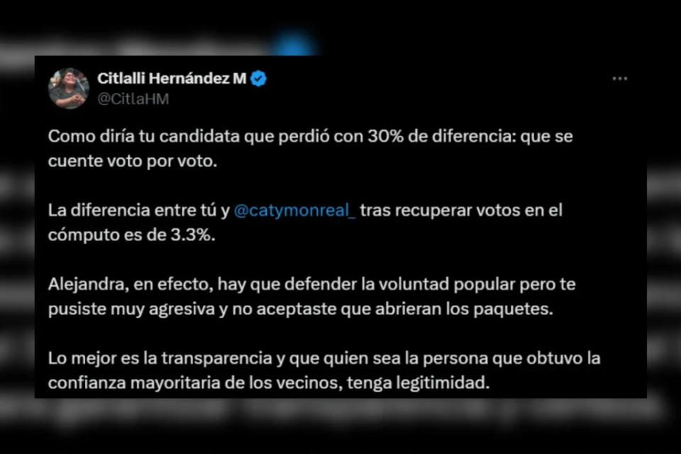 IECM confirma victoria de Alessandra Rojo de la Vega en Cuauhtémoc