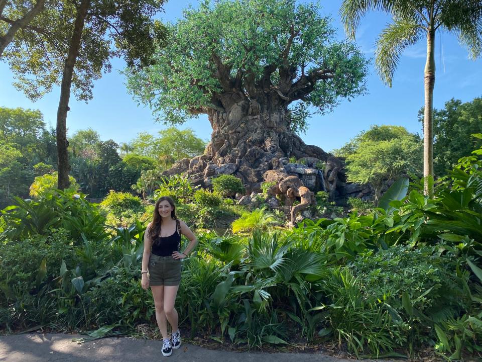 Reporter Amanda Krause at Disney World's Animal Kingdom.