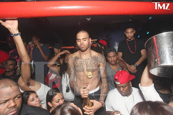 Chris Brown Goes Shirtless In Club Before Drake Fight — New Pic