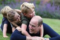 <p>Prince William's 38th birthday fell on Father's Day this year, and in honor of the special occasion, Kensington Palace released a number of photos of the Duke with his kids, including this candid snapshot taken by the Duchess of Cambridge.</p>
