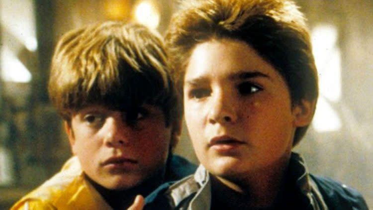 Sean Astin and Corey Feldman in The Goonies (Credit: Warner Bros/Amblin)