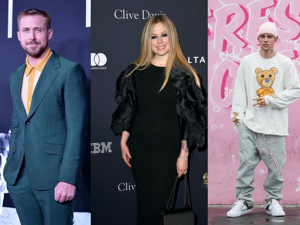 7) Justin Bieber, Avril Lavigne and Ryan Gosling