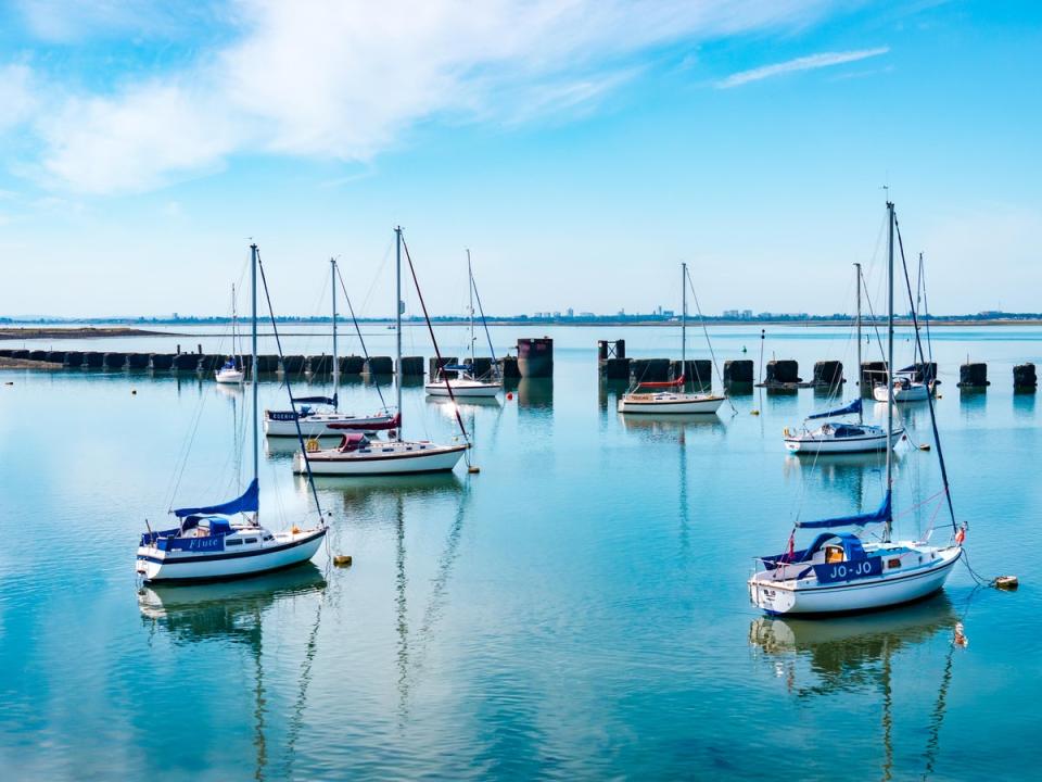 Hayling Island in Hampshire is about four miles from coast to coast, its beach a mix of sand and shingle (Alamy Stock Photo)