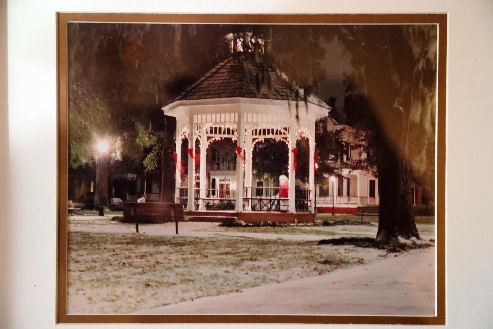 Larry Lee, a longtime assistant U.S. attorney, captured this photo of the gazebo in Whitefield Square in December 1989 after a rare snowfall in Savannah. Though Lee always claimed he didn't see anyone in the gazebo, a white haired man in a red suit appears to be sitting there in the photo.