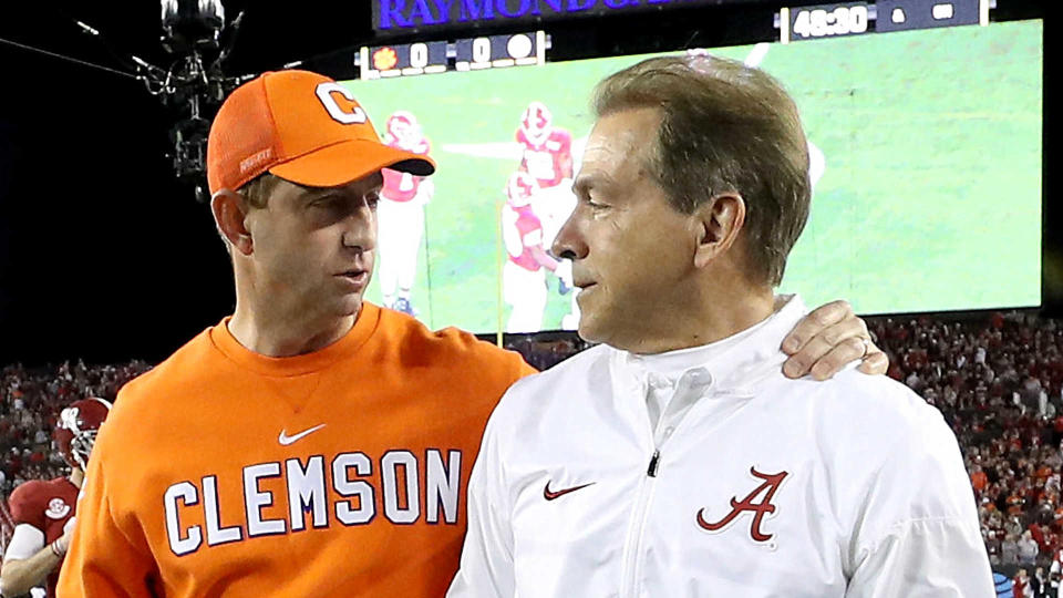 Nick Saban and Dabo Swinney are the two best big-game coaches in college football, and that’s why they are in the CFP championship again. (AP)