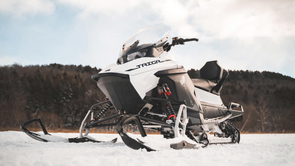 The all-electric Taiga Nomad snowmobile. - Credit: Photo by Vinci Visuals, courtesy of Taiga Motors.