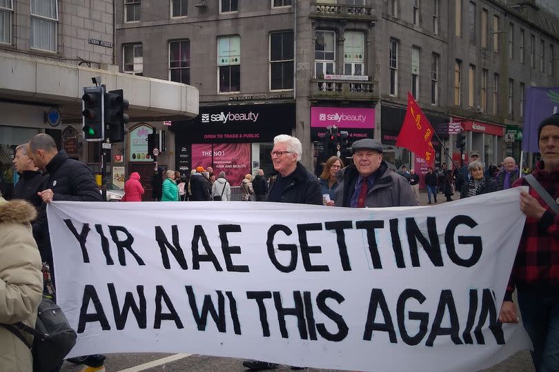 Residents took to Union Street to protest the plans for St Fittick's Park