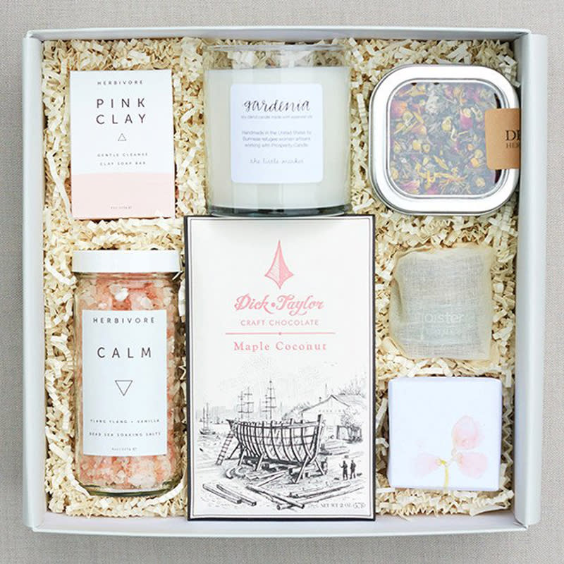 <p>Give your workaholic friend or family member everything she needs to slip into a well deserved spa mode with Teak & Twine's gift set.</p><p>Buy it <a rel="nofollow noopener" href="http://teakandtwine.com/collections/for-the-ladies/products/the-spa-day" target="_blank" data-ylk="slk:here;elm:context_link;itc:0;sec:content-canvas" class="link ">here</a> for $118.</p>