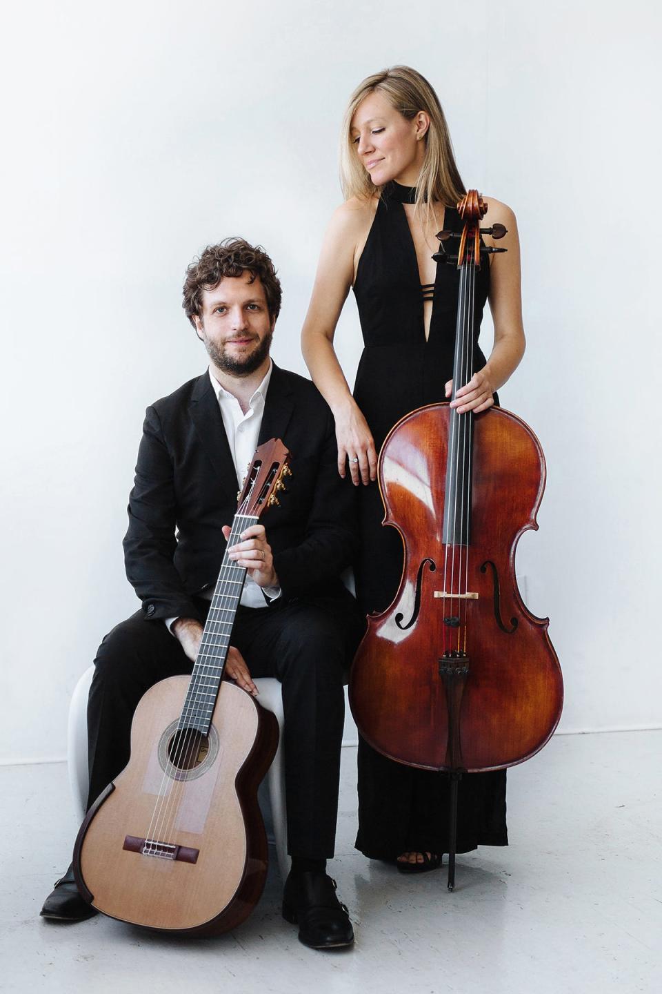 Australian classical guitarist Rupert Boyd and American cellist Laura Metcalf make up the duo Boyd Meets Girl, performing art Artists Series Concerts of Sarasota.