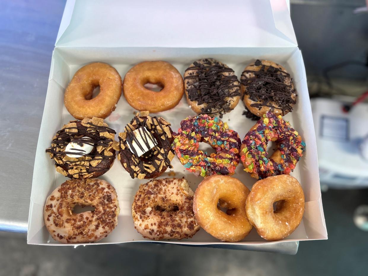 A dozen doughnuts from New Moon Donuts food truck, based in Asheville.