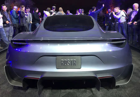 Tesla's new Roadster is unveiled during a presentation in Hawthorne, California, U.S., November 16, 2017. REUTERS/Alexandria Sage