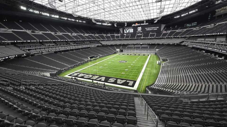 A general view of the playing field at Allegiant Stadium. - David Becker/Getty Images/File