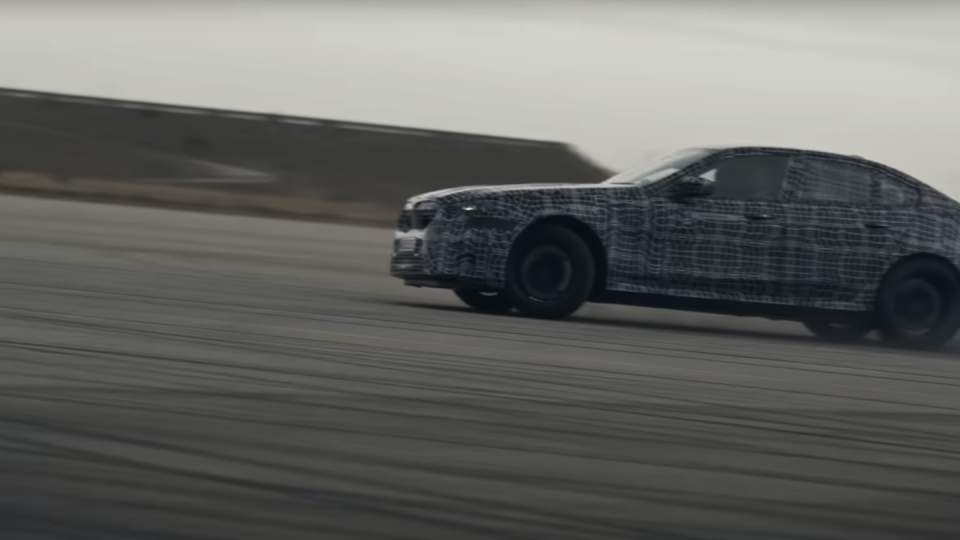 bmw m5 g90 on track in camo