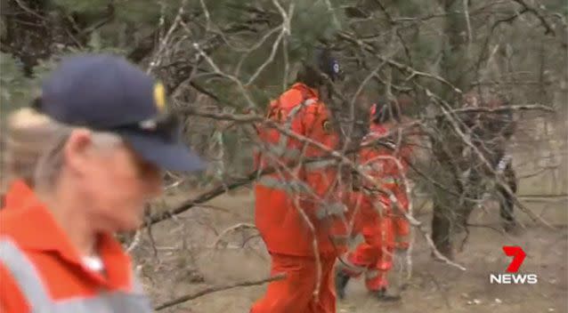 Police have since scoured bushland at Lester State Forest, outside the small NSW Riverina region country town of Coolamon. Picture: 7 News