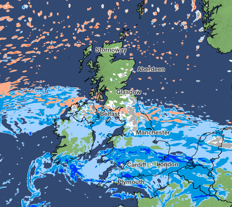 More rain, sleet and snow is set to come on Thursday evening. (Met Office)