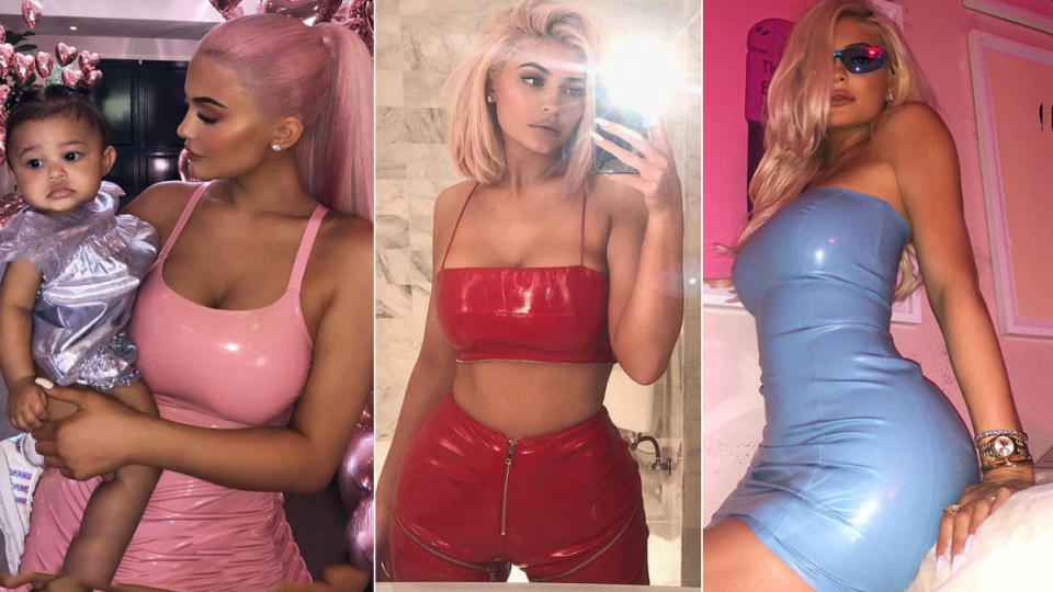 <p>It’s not a look everyone can pull off – and fewer still would feel comfortable in it! – but Kylie Jenner is a big fan of latex. </p>