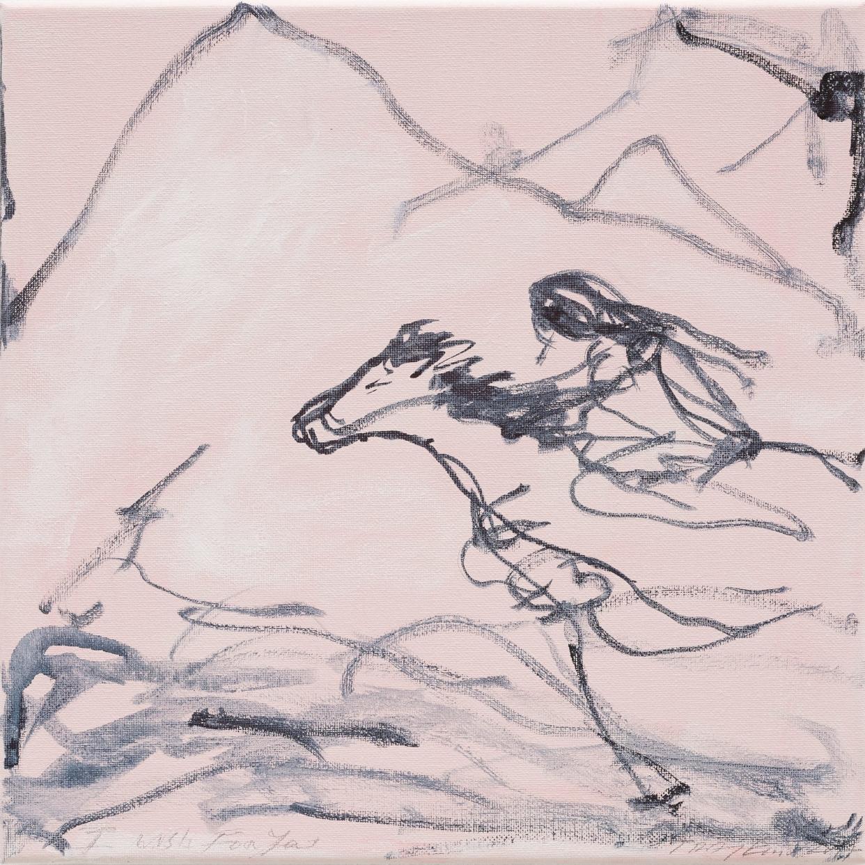 Tracey Emin's girl on horseback in gouache for the Make-A-Wish charity auction at the Serpentine