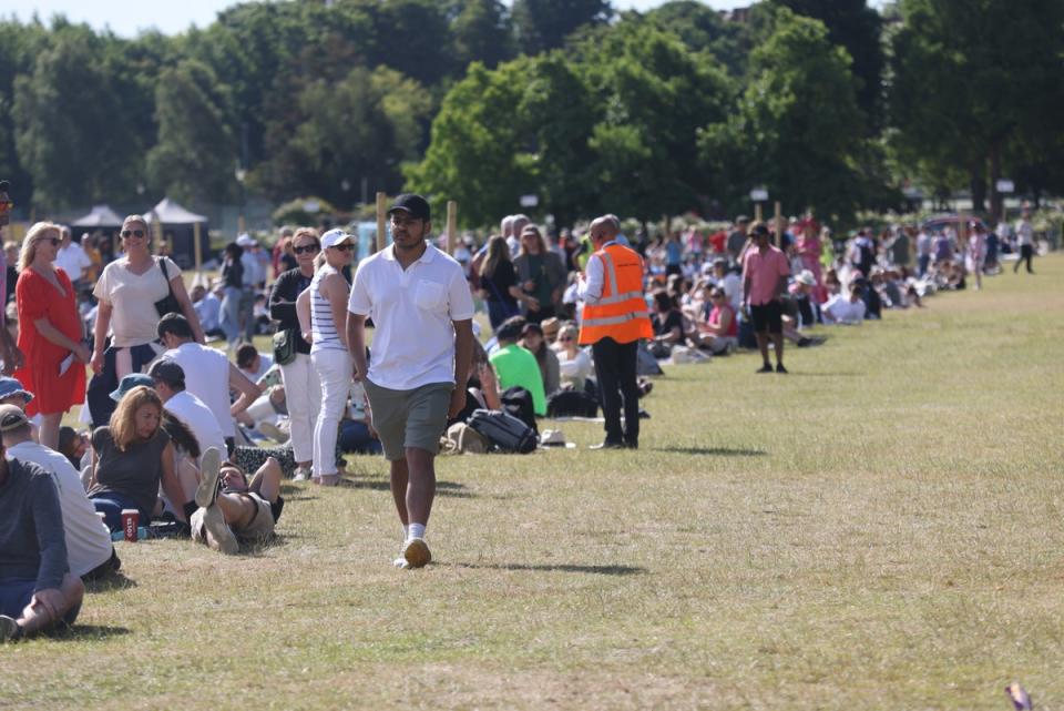 People join the queue for tickets at Wimbledon, on day eight of the 2022 Wimbledon Championships at the All England Lawn Tennis and Croquet Club, Wimbledon (PA)