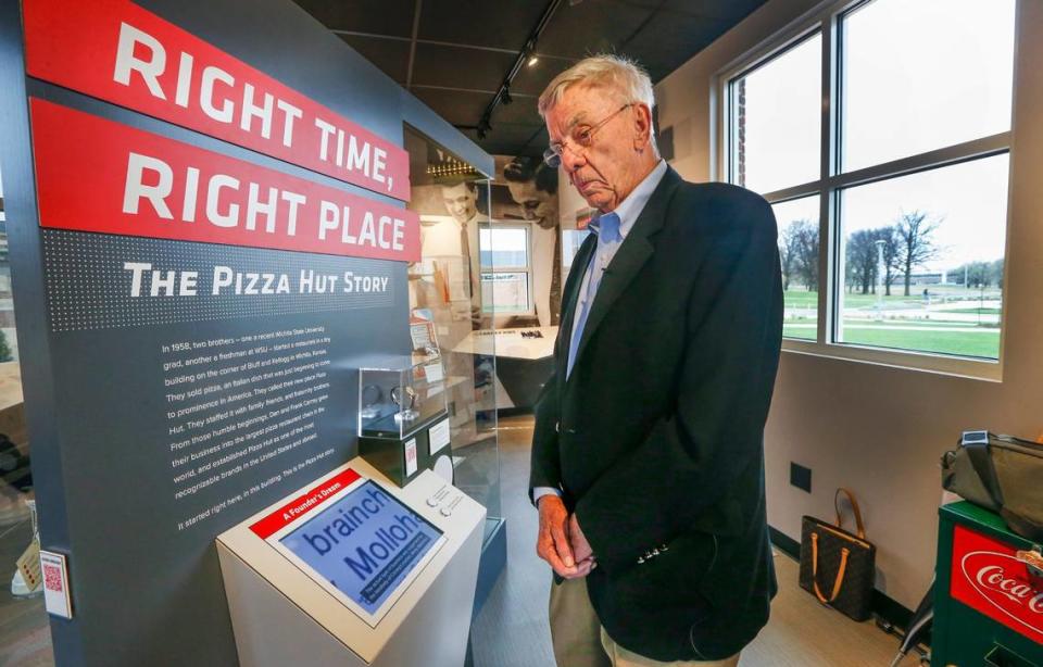 Pizza Hut co-founder Dan Carney at the 2018 opening of the Pizza Hut Museum at Wichita State University. When Carney recently learned the Wichita Art Museum wanted to sell a Henry Moore sculpture honoring him and his late brother, Frank, he said he was in shock but came to think of it as “a heck of a deal.” File photo