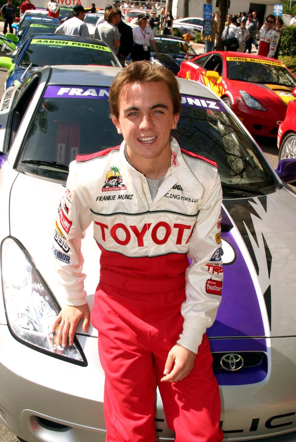 Frankie Muniz prior to qualifying run for the 2005 Toyota Pro/Celebrity race in Long Beach, California on April 8, 2005. (Photo by Jonathan Alcorn/WireImage)