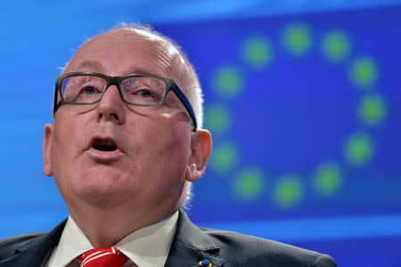 European Commission First Vice-President Frans Timmermans reacts during a news conference at the European Commission in Brussels, Belgium July 26, 2017. REUTERS/Eric Vidal