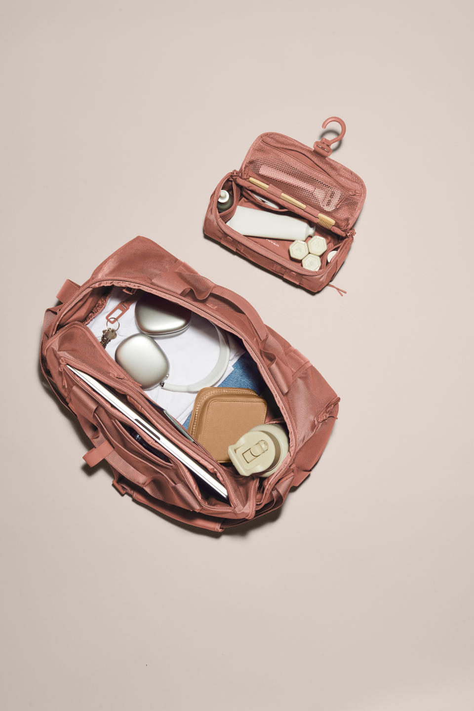 The Large Denver Convertible Duffle + the Large Seoul Dopp Kit.