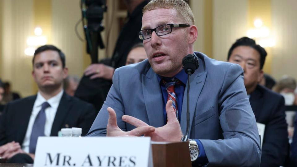 Stephen Ayres testifies during the seventh hearing of the House committee on Jan. 6. (Getty Images)