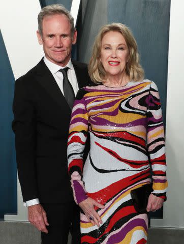 <p>Matt Baron/Shutterstock</p> Catherine O'Hara and Bo Welch attend the Vanity Fair Oscar Party on February 9, 2020.