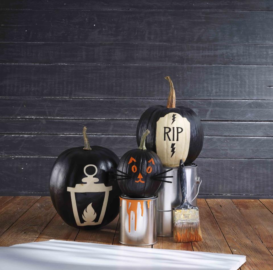 Reverse Painted Pumpkins