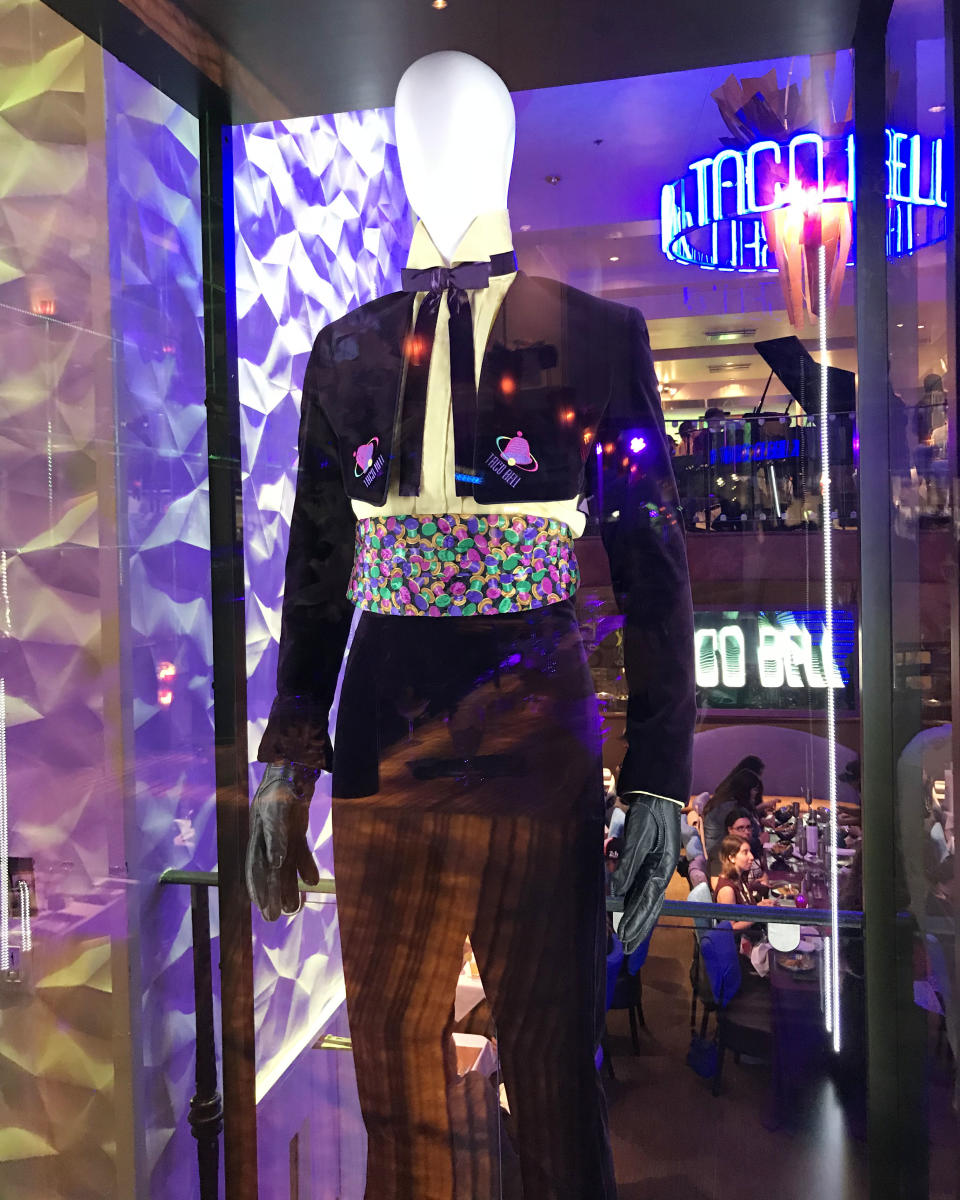 A Taco Bell employee costume from <em>Demolition Man </em>was on display at a pop-up restaurant event during Comic-Con. (Photo: Angela Kim / Yahoo Entertainment)