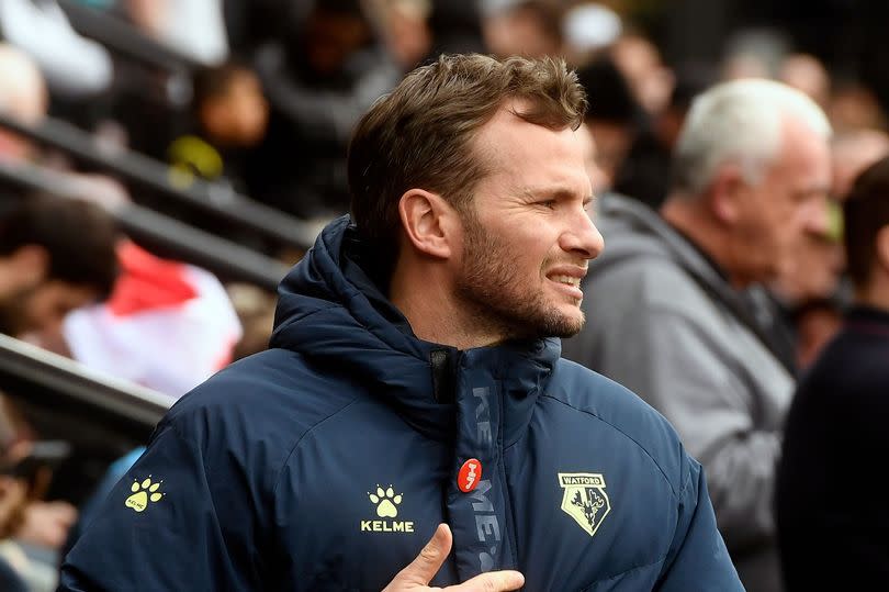 Watford interim head coach Tom Cleverley during the game with Hull City -Credit:Alan Walter/REX/Shutterstock