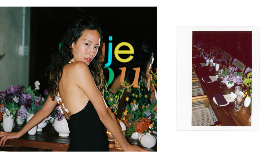 hypebae maje eliou tropical purple capsule collection exclusive collaboration launch dinner event los angeles santa monica elephante 