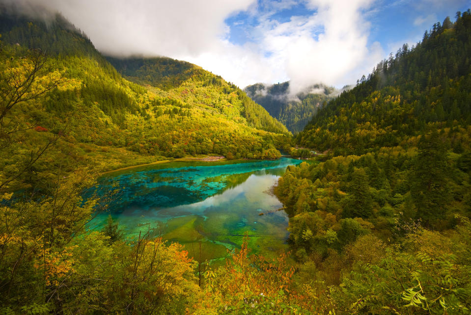 Five Flower Lake inside Jiuzhai Valley National Park.