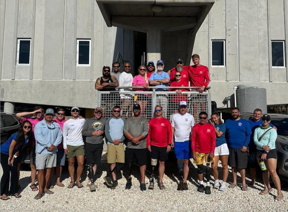 For the 13th year of the Combat Wounded Veterans Challenge, 13 veterans joined Mote Marine Laboratory scientists at the Elizabeth Moore International Center for Coral Reef Research & Restoration to outplant boulder corals as part of an ongoing reef restoration effort.