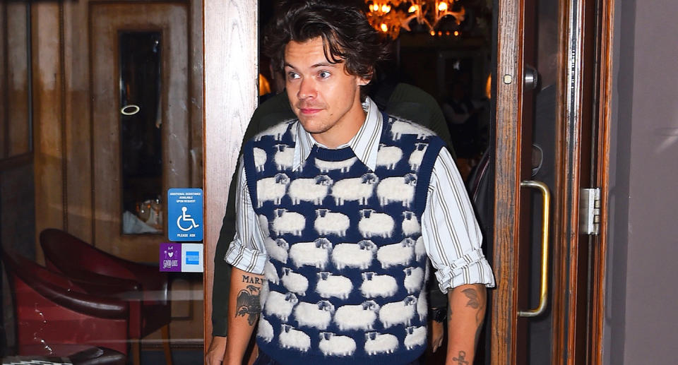 Harry Styles' sheep jumper has proved popular with fans. [Photo: Getty]