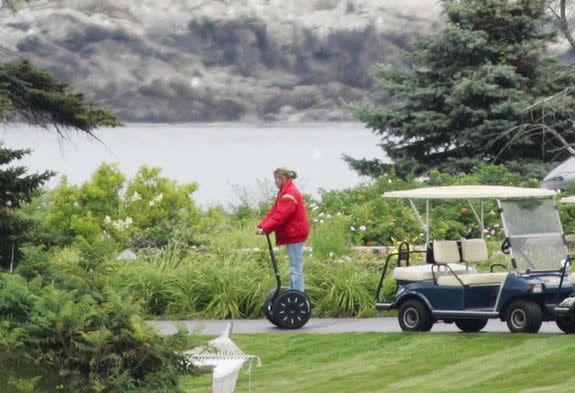 Jenna Bush has a poetic private moment on the family Segway in 2006.