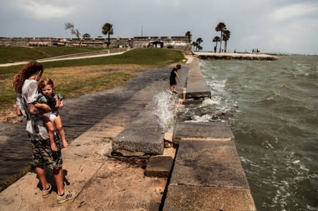 Castillo de San Marcos fort is seen flooded due to high tides and erosions from Hurricane Dorian in St. Augustine