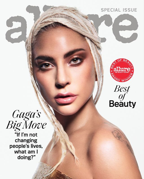 Lady Gaga is talking about the transformative power of makeup in the October issue of Allure. (Photo: Allure)