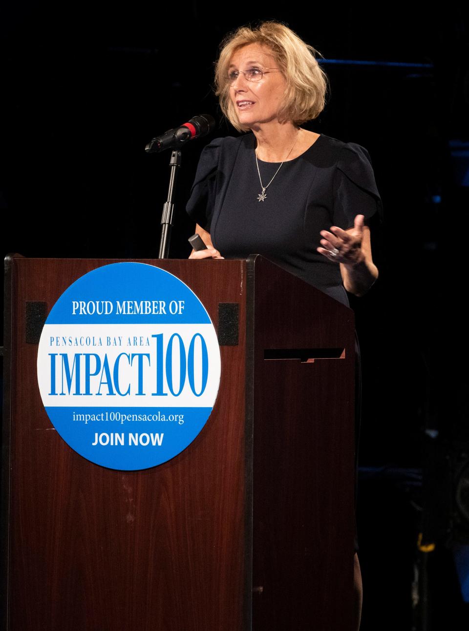 Wendy Steele, the founder of Impact 100, visits Pensacola and participates in the organization's annual Global Day of Impact celebration.  The event was live-streamed to more than 60 Impact 100 chapters around the globe from the WSRE studios in Pensacola. 