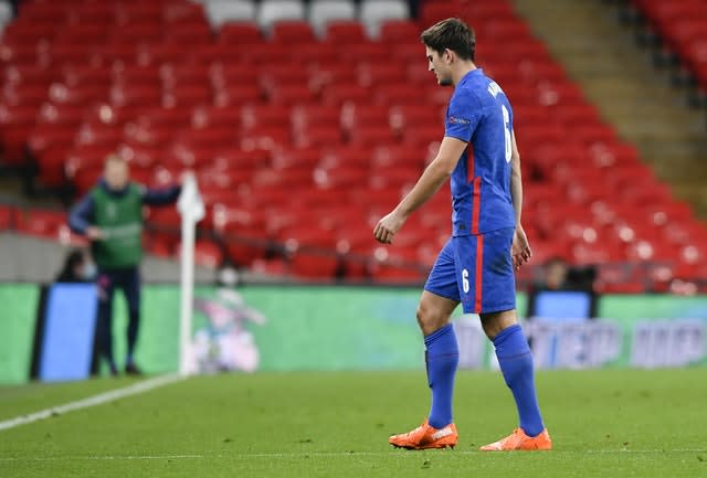 Maguire was dismissed just after the half-hour mark as England went on to lose to Denmark.