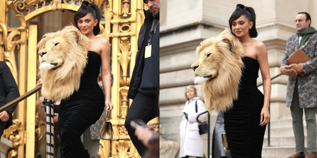 Kylie Jenner lion dress at Paris fashion week defended by