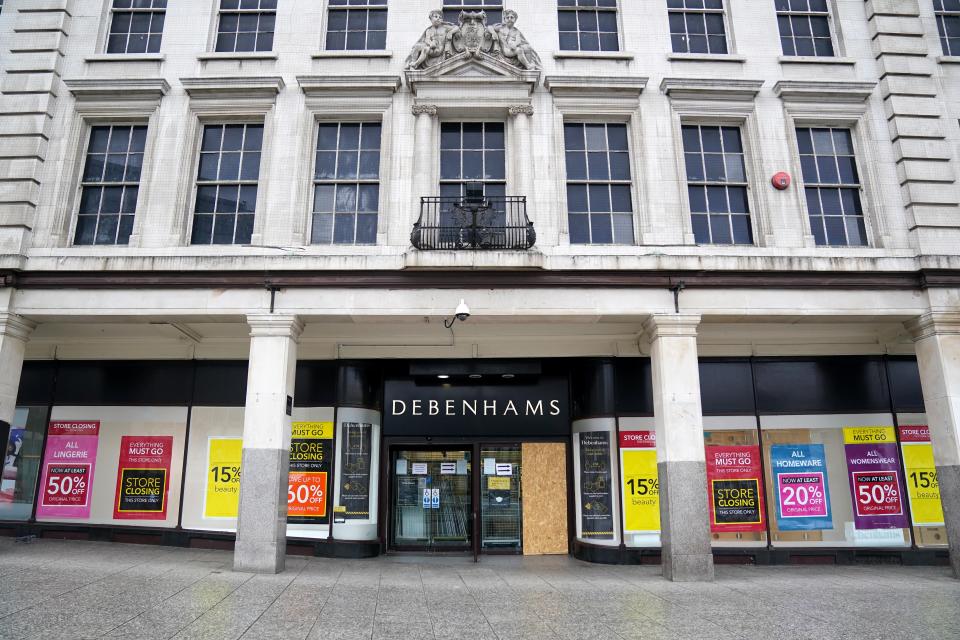 <p>Some Debenhams stores are open for a final closing down sale, while some did not reopen from lockdown</p> (PA Wire)