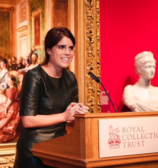 <p>Princess Eugenie’s Topshop faux-leather look is a twist on the timeless shift dress silhouette. The royal kept her accessories simple, creating a minimalist, modern look. Her look may be sold out, but scroll through our gallery for similar leather inspired styles! </p>