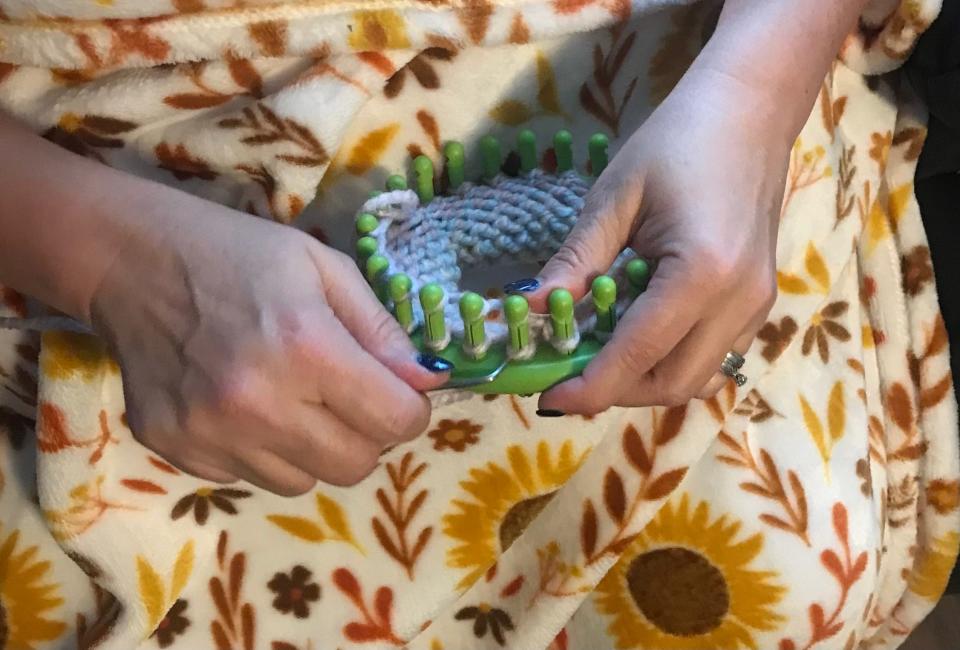 Tonya Carter is meticulous that every stitch is perfect.
