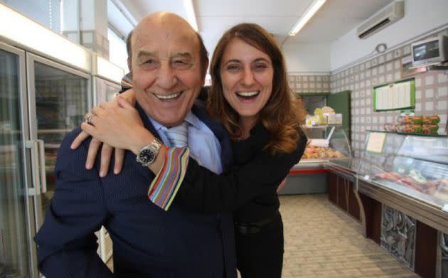 Francesca Amadori con il nonno Francesco in una foto tratta dal sito dell'azienda (Photo: www.amadori.it/ANSA)