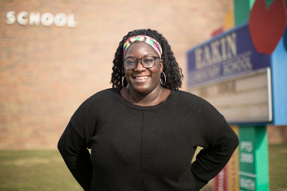 Olivia Price, a mental health specialist with Buckeye Ranch, works out of Eakin Elementary School, as part of a new partnership between Buckeye Ranch and Columbus City Schools.