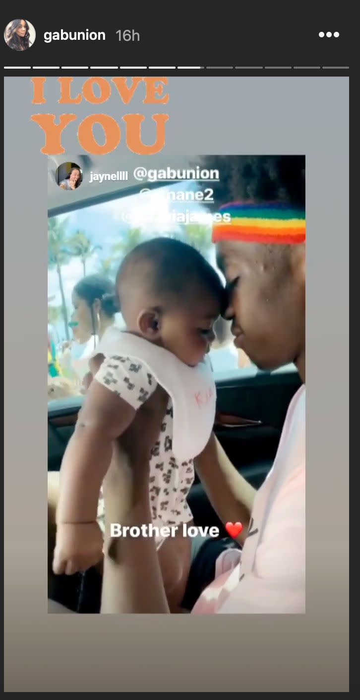 Baby Kaavia is a hit with Wade's sons. (Photo: Gabrielle Union via Instagram)