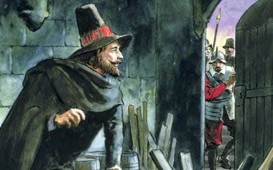 Guy Fawkes in the painting 'Peeps into the Past', published around 1900 - Getty Images Fee
