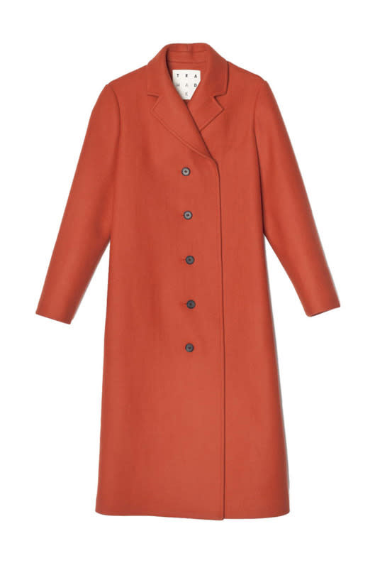 It’s hard to tell from a photo, but Trademark always has luxurious, well-cut coats that should be priced much higher than they actually are. This tomato-red one is classic enough to be worn for years to come.